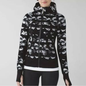 Lululemon Scuba zip dream rose black & white hoodie ll